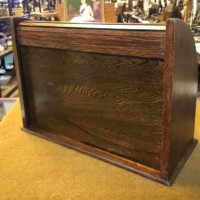 Victorian Oak Tambour Front Stationery Box