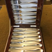 Vintage Boxed Set of EPNS Fish Knives and Forks Cooper Bros Sheffield