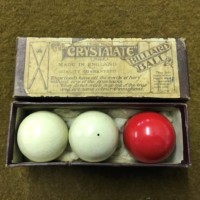 Vintage Set of Crystalate Billiard Balls in Original Box