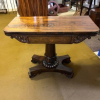 Victorian Rosewood Pedestal Console / Card Table