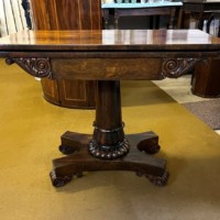 Victorian Rosewood Pedestal Console / Card Table