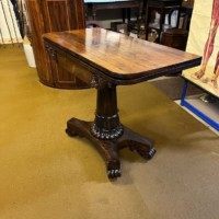 Victorian Rosewood Pedestal Console / Card Table