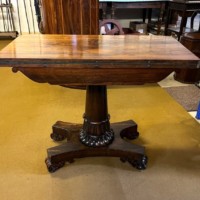 Victorian Rosewood Pedestal Console / Card Table