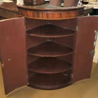 Georgian Inlaid Wall Hanging Corner Cabinet