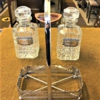 Silver Plated Two Bottle Tantalus