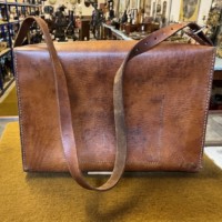 Vintage Swiss Army Style Leather and Canvas Fold Out Messenger Bag