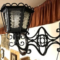 Vintage Wrought Iron Outside Light Fitting Gothic Style Hand Forged by a Blacksmith