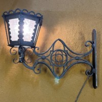 Vintage Wrought Iron Outside Light Fitting Gothic Style Hand Forged by a Blacksmith
