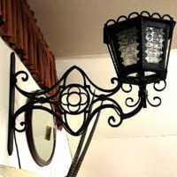 Vintage Wrought Iron Outside Light Fitting Gothic Style Hand Forged by a Blacksmith