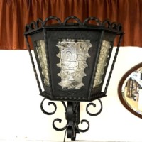 Vintage Wrought Iron Outside Light Fitting Gothic Style Hand Forged by a Blacksmith