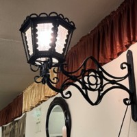Vintage Wrought Iron Outside Light Fitting Gothic Style Hand Forged by a Blacksmith