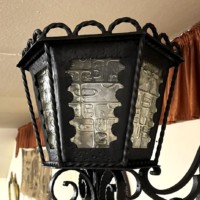 Vintage Wrought Iron Outside Light Fitting Gothic Style Hand Forged by a Blacksmith
