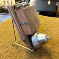 Vintage Wooden Cased Door Bell with Brass Dome