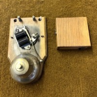 Vintage Wooden Cased Door Bell with Brass Dome