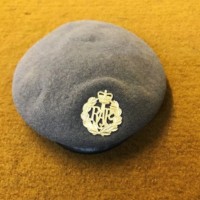 Vintage RAF Beret with White Metal Cap Badge