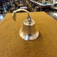 Vintage Brass Wall Mounted Bell Engraved Queen Elizabeth 2