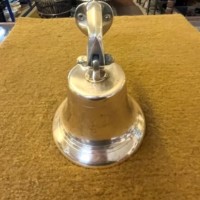 Vintage Brass Wall Mounted Bell Engraved Queen Elizabeth 2