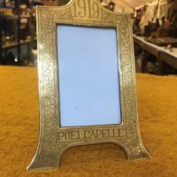 WW1 Trench Art Easel Photo Frame Commemorating Poelcapelle British Cemetery
