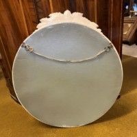 Art Deco "Barbola" Floral Design Round Wall Hanging Mirror