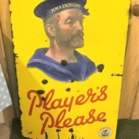 Players Navy Cut Cigarettes Porcelain Enamel Advertising Sign