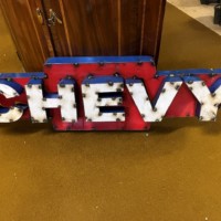 Vintage Large 3 D "CHEVY" Sign