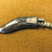 Vintage Gurkha Kukri in Leather Sheath c/w 2 Karda Knives