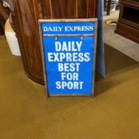 Vintage Daily Express Wooden Advertising Sign 'Daily Express Best For Sport'
