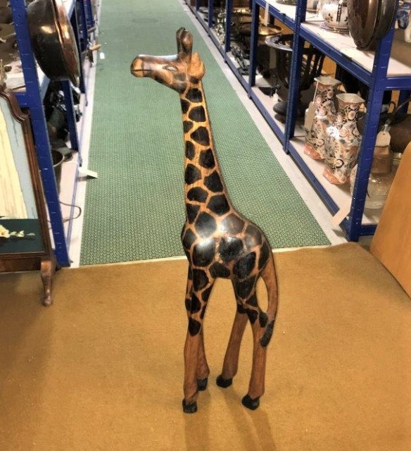 African Wooden Carved Giraffe