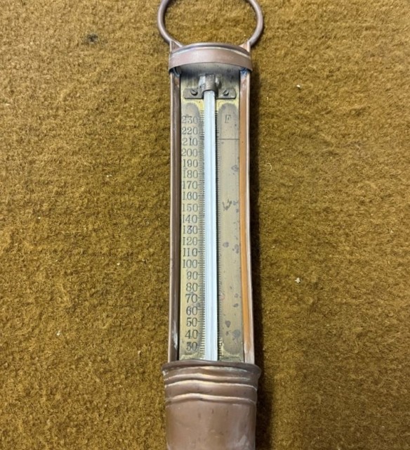 Vintage 10" Copper Cased Catering Thermometer
