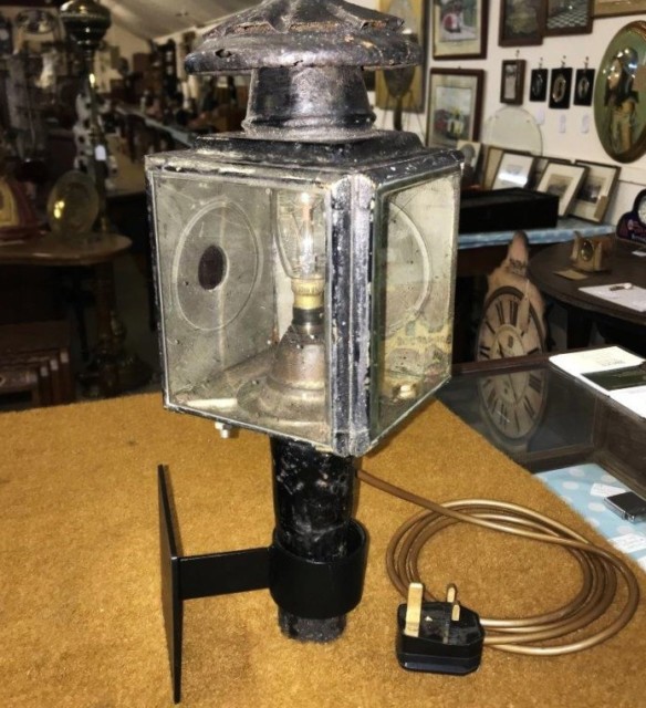 Antique Railway / Carriage Lamp Converted to Electric