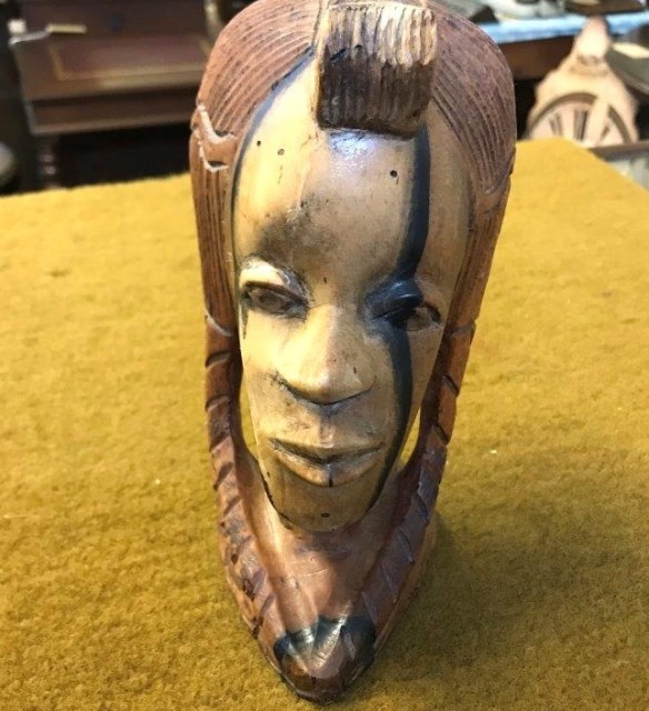 Vintage West African Hand Carved Hardwood Bust