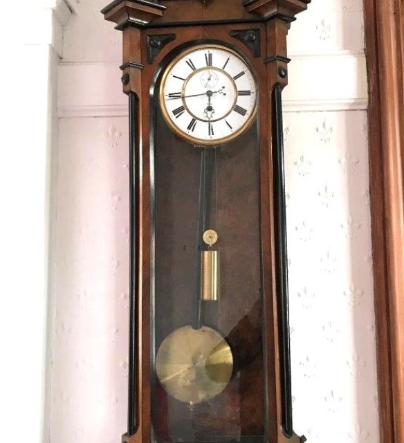 Walnut Cased Vienna Regulator Clock