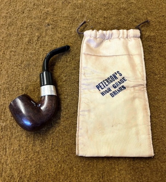 Vintage Peterson Deluxe Briar Pipe with Sterling Silver Mount