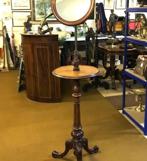 Antique Gentleman's Shaving Stand with Adjustable Mirror