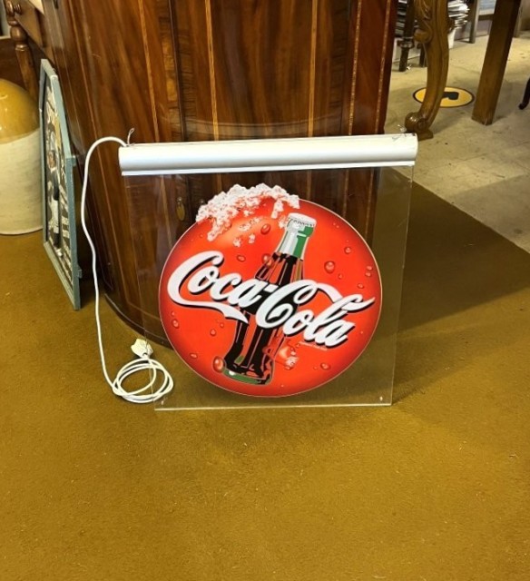 Vintage Illuminated Hanging Coca Cola Sign