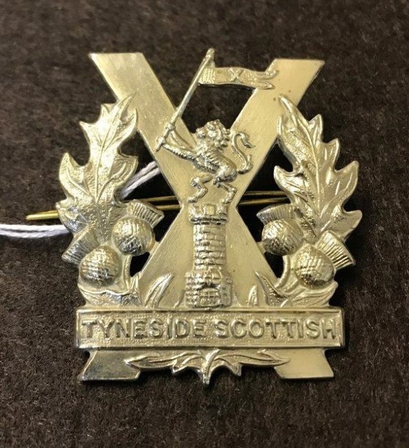 WW1 Tyneside Scottish White Metal Cap Badge