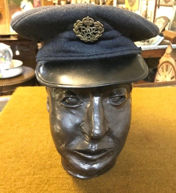 Vintage RAF Ordinary Airman's Peaked Cap c/w Brass Cap Badge