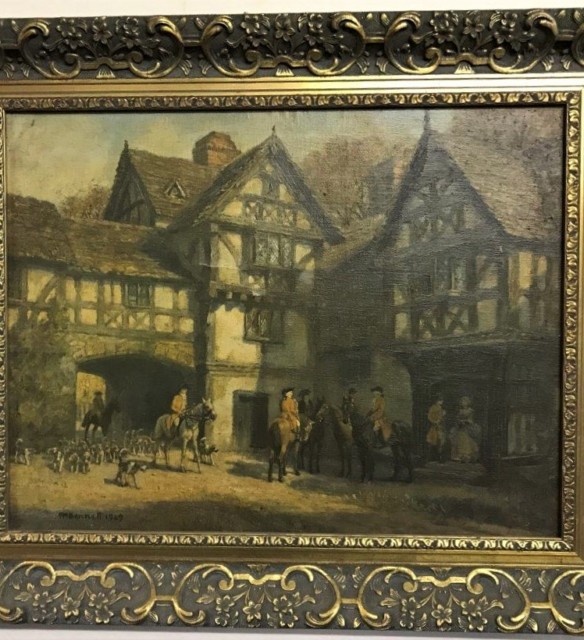 Oleograph Print “Meet at the Manor”