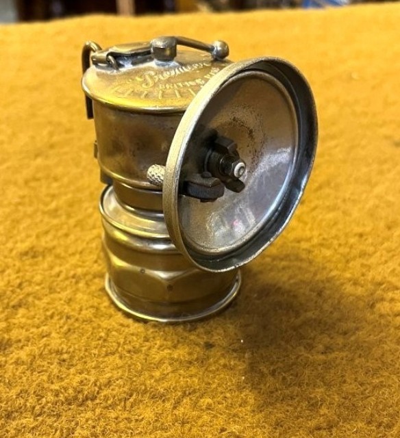 Antique Premier British Made Brass Carbide Miners Lamp Made by The Premier Lamp & Eng Co Ltd Leeds