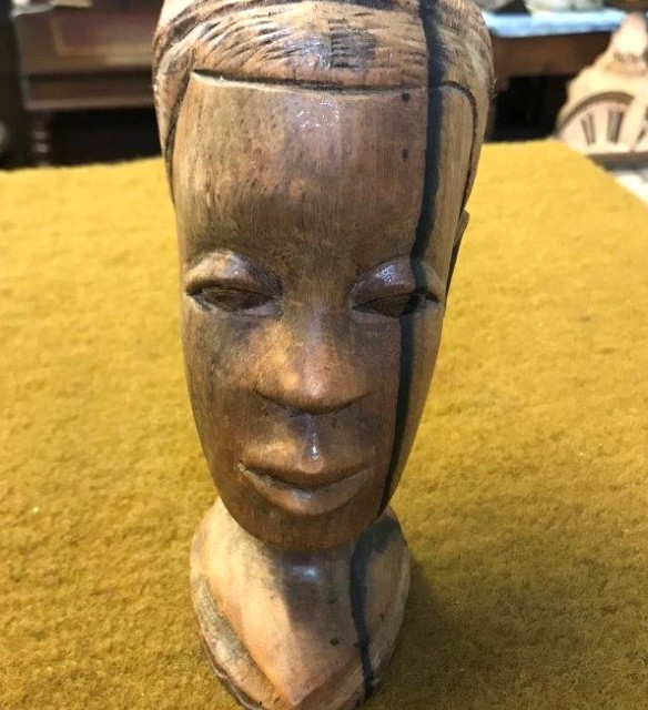 Vintage West African Hand Carved Hardwood Bust