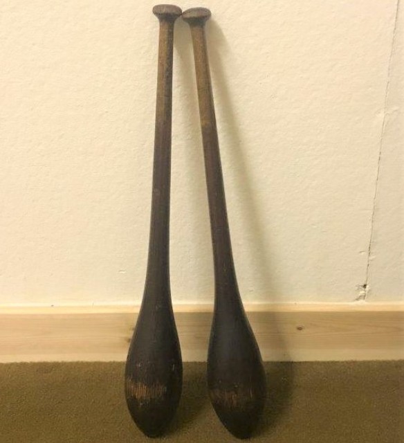 Pair of Antique Indian Exercise Clubs / Pins