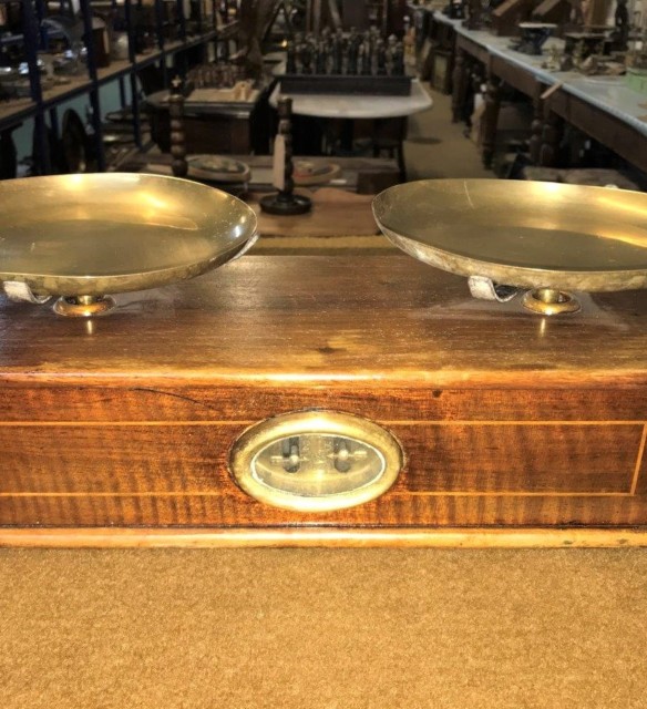 Mahogany and Brass Bakers Scales