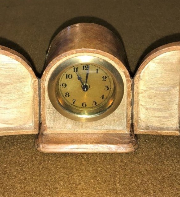 Leather Cased Travel Clock