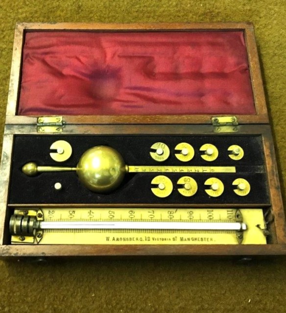 Antique Sikes Hydrometer Retailed by W Aronsberg 12 Victoria St Manchester