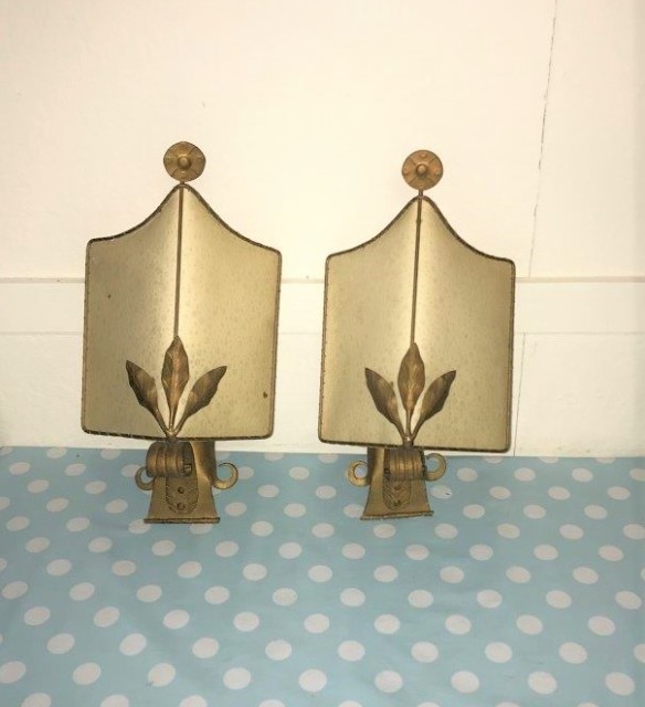 Pair of Mid Century German Wall Mounted Uplighters