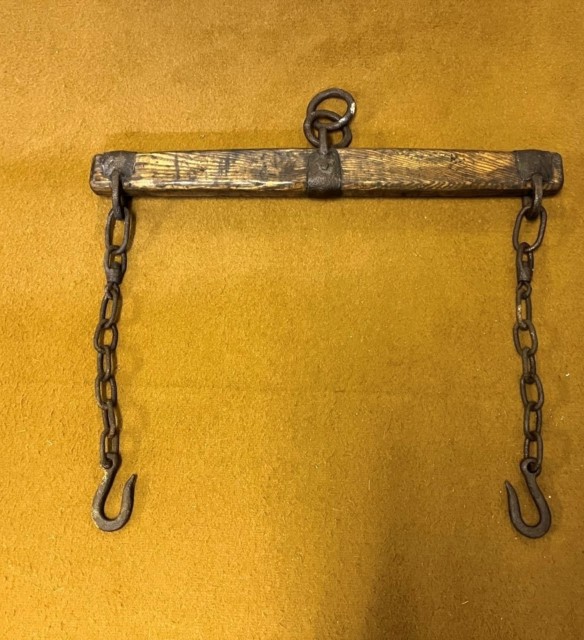 Antique Swingle / Single Tree Horse Yoke with Original Blacksmith Made Iron Attachments