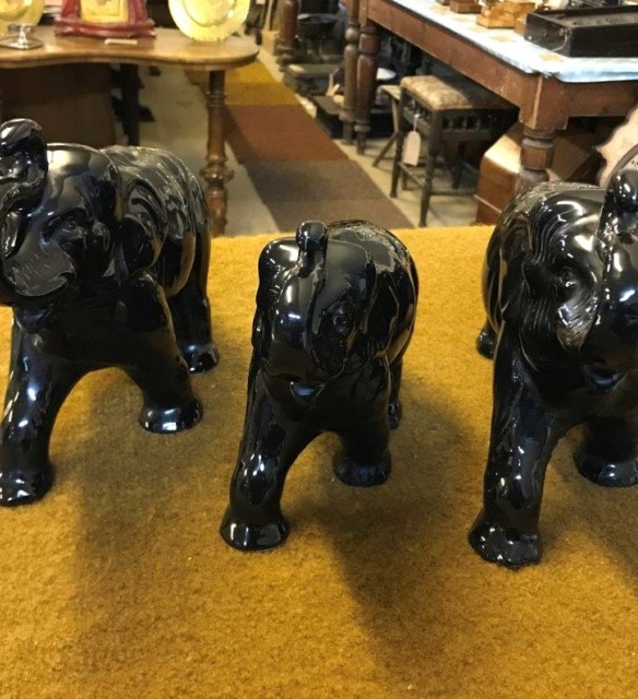 Vintage Set of 3 Sylvac Pottery Elephants