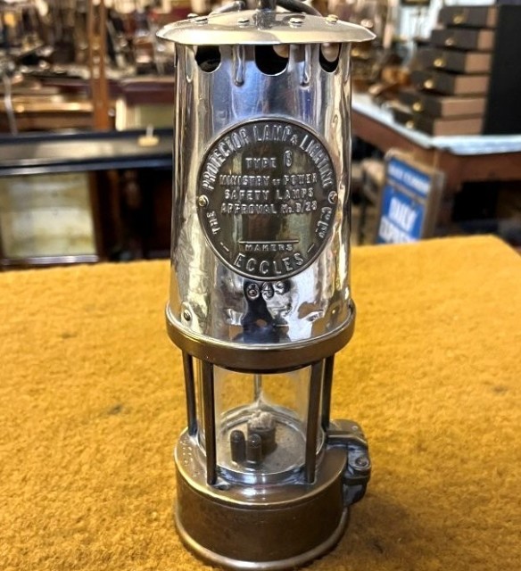 Vintage Miners Safety Lamp by "Eccles" The Protector Lamp & Lighting Co Ltd
