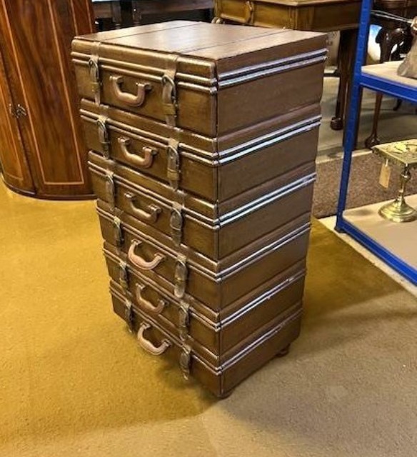 Vintage Stacking Suitcase Shaped Small Chest of Drawers