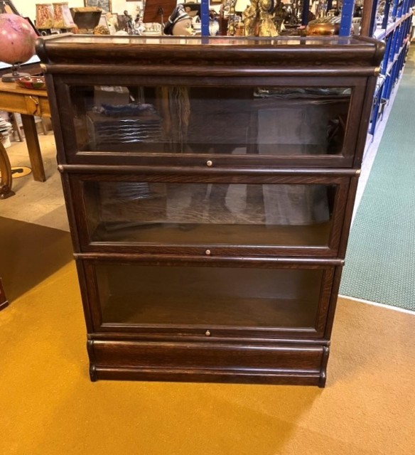 Antique 3 Tier Globe Wernicke Oak Barrister's Bookcase